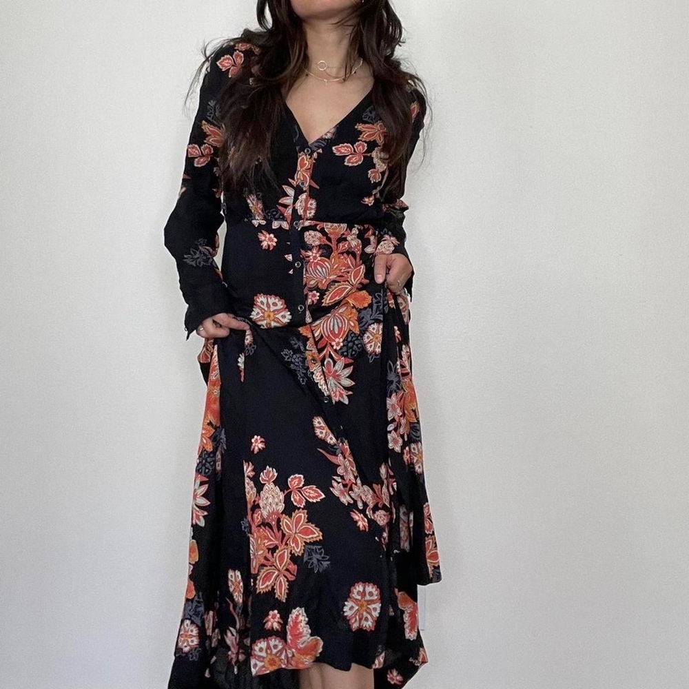 FREE PEOPLE LONG SLEEVE MAXI DRESS